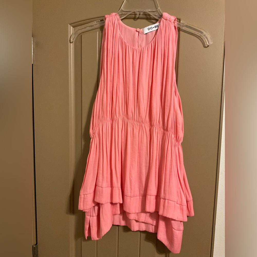 Salmon Pink Sleeveless Blouse '